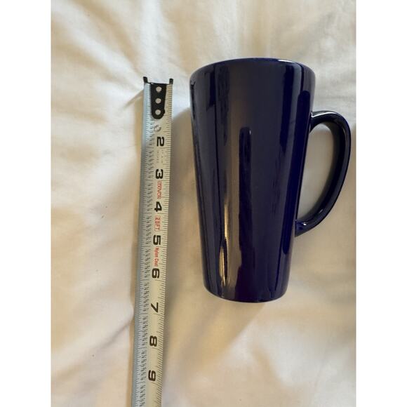 Lot of 2 Navy Blue Tall Mugs Coffee Tea Large Old Money Classic - Picture 2 of 5